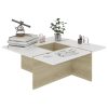 Coffee Table 79.5×79.5×30 cm Engineered Wood – White and Sonoma Oak