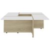 Coffee Table 79.5×79.5×30 cm Engineered Wood – White and Sonoma Oak
