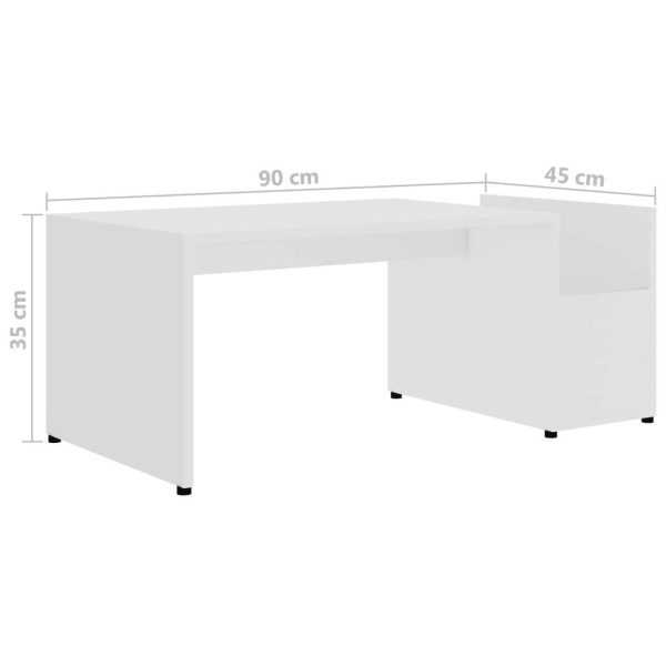 Coffee Table 90x45x35 cm Engineered Wood – White