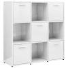 Book Cabinet 90x30x90 cm Engineered Wood – High Gloss White