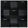 Book Cabinet 90x30x90 cm Engineered Wood – High Gloss Black