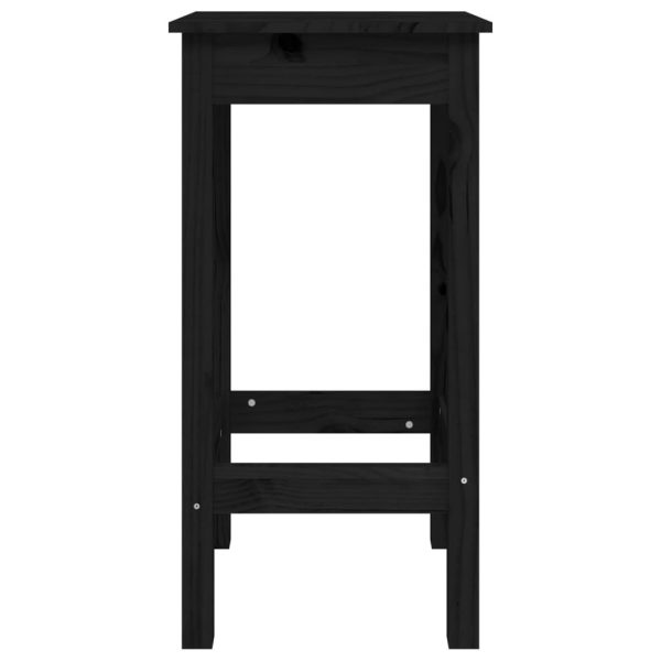 Bar Chairs 2 pcs Black 40x40x78 cm Solid Wood Pine – Without Backrest