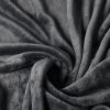 Fitted Bed Sheet Set Pillowcase Flannel Single Size Winter Warm Dark Grey
