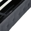 Allendale Gas Lift Bed Frame Fabric Base Mattress Storage Double Size Dark Grey