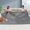 3x3M Large Oversized Blanket Throw Faux Fur Fleece Bed Warm Rug Sofa Grey