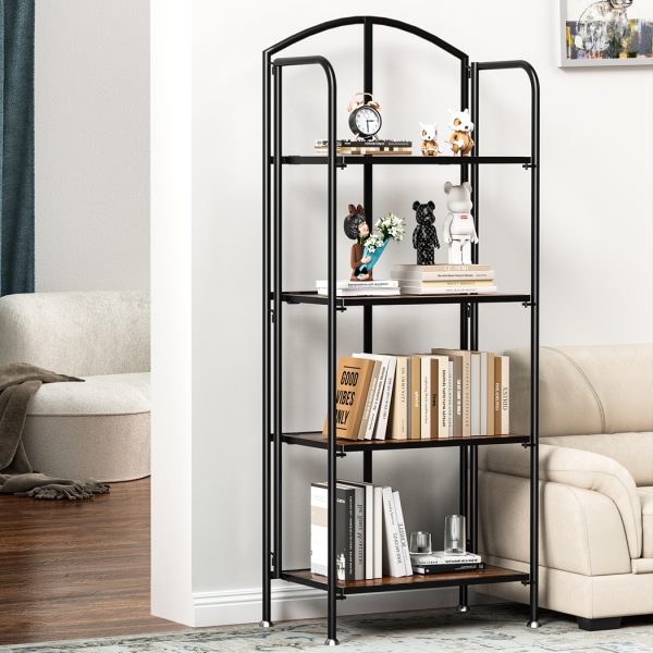 Display Shelf  Bookshelf Foldable Bookcase  Kitchen Office Storage 4 Tier