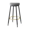 2x Bar Stools Barstools Velvet Kitchen Counter Dining Chairs Padded Grey