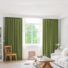 2XBlockout Curtains Chenille Blackout Draperies Eyelet Day 180×250 Green