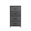 Storage Cabinet Tower Chest of Drawers Dresser Tallboy 4 Drawer Dark Grey