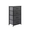 Storage Cabinet Tower Chest of Drawers Dresser Tallboy 4 Drawer Dark Grey