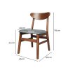 2xDining Chairs Kitchen Chair Natural Wood Linen Fabric Cafe Lounge