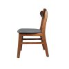 2xDining Chairs Kitchen Chair Natural Wood Linen Fabric Cafe Lounge