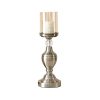 37.4cm Glass Candlestick Candle Holder Stand Pillar Glass/Iron Metal