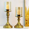 42cm Gold Nordic Deluxe Candlestick Candle Holder Stand Pillar Glass /Iron