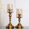 42cm Gold Nordic Deluxe Candlestick Candle Holder Stand Pillar Glass /Iron