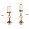 2X 48cm Glass Candle Holder Candle Stand Glass/Metal