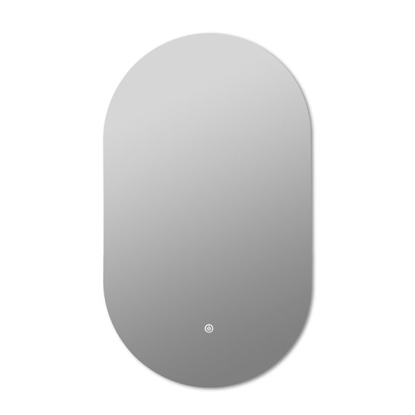 LED Wall Mirror Oval Anti-fog Bathroom Mirrors Makeup Light 50x75cm