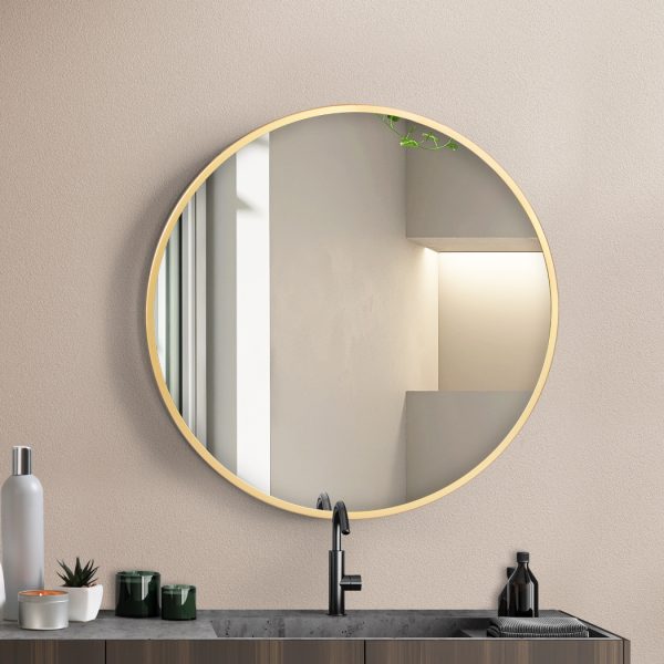 Wall Mirror Round Bathroom Decor Large Vanity Makeup Mirrors Frame 50cm