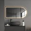 Arch Wall Mirror  LED Lighted Anti-fog Bathroom Mirrors Makeup 60x100cm