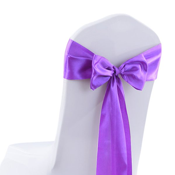 50x Satin Chair Sashes Cloth Cover Wedding Party Event Decoration Table Runner