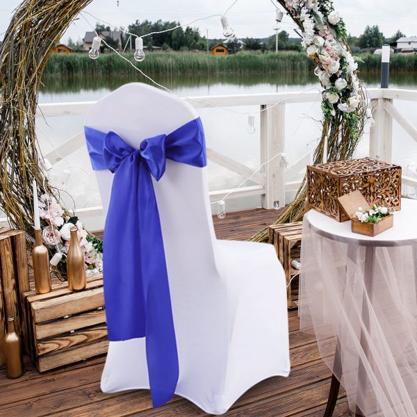 50x Satin Chair Sashes Cloth Cover Wedding Party Event Decoration Table Runner