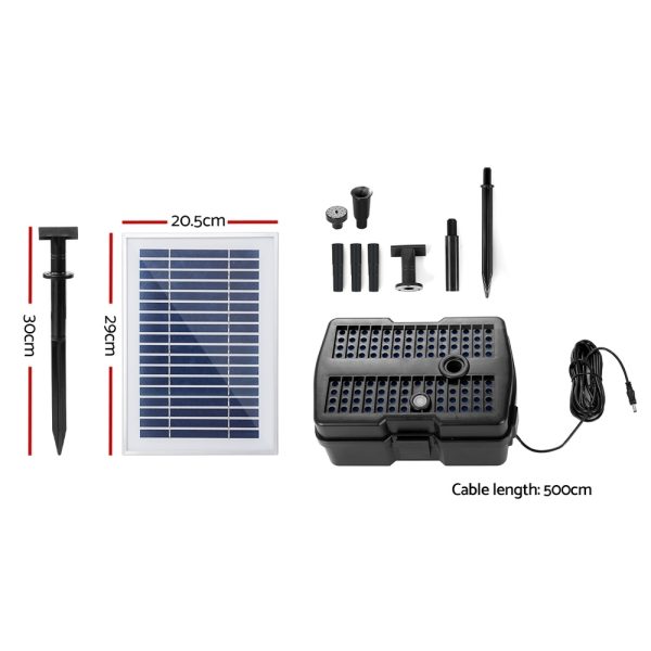 Solar Pond Pump with Eco Filter Box Water Fountain Kit – 4.6 ft