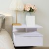 Linburn Bedside Tables LED Wall Mounted Cabinet Side Table Floating Nightstand X2