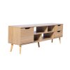 Wednesfield TV Cabinet Entertainment Unit Stand Storage Drawer Wooden Shelf Oak 140cm