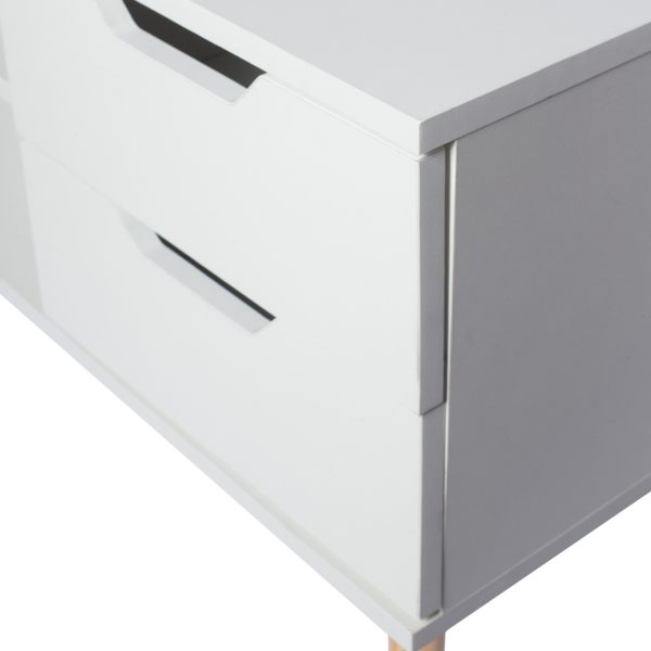 Wednesfield TV Cabinet Entertainment Unit Stand Storage Drawers Wooden Shelf White