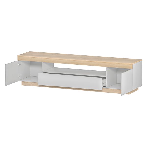 TV Cabinet Entertainment Unit Stand Storage Drawer Shelf 180cm White Wood