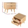 Bedside Table Drawers Nightstand Side End Table Storage Cabinet Pine MAJD