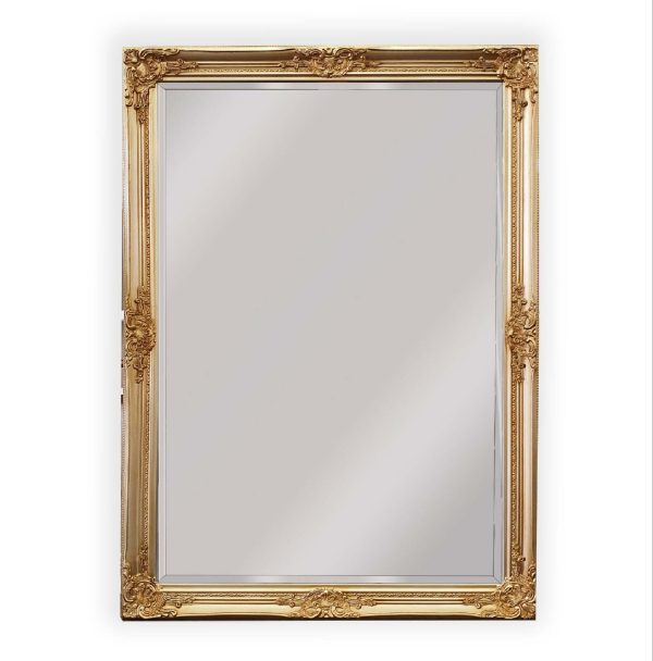 French Provincial Ornate Mirror – 100×190 cm, Gold