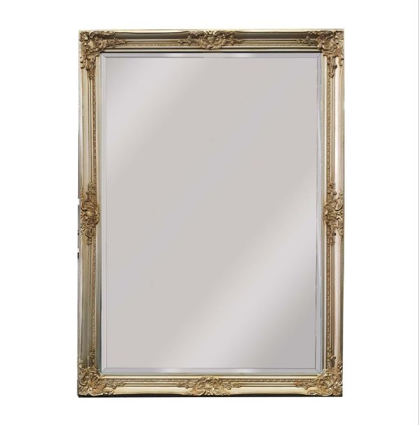 French Provincial Ornate Mirror – 100×190 cm, Gold