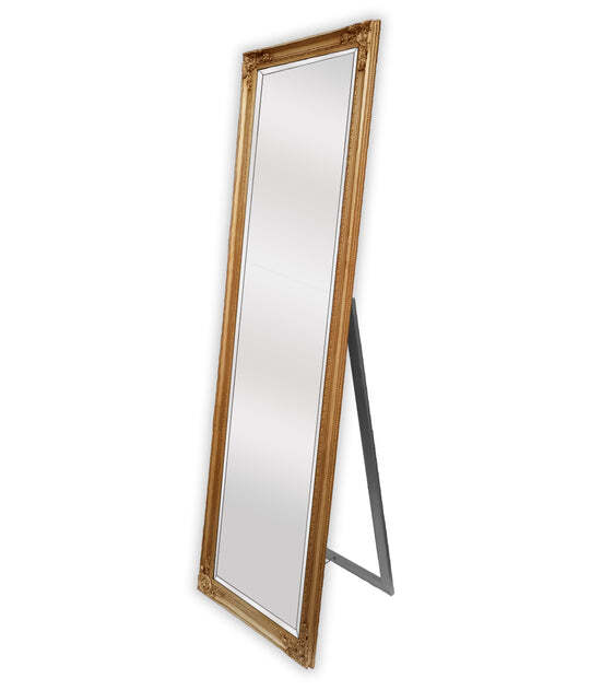 French Provincial Ornate Mirror – Free Standing 50cm x 170cm – White