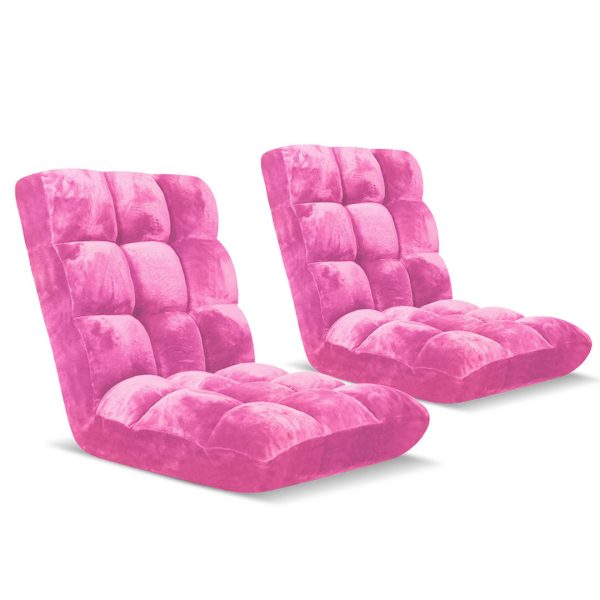 Floor Recliner Folding Lounge Sofa Futon Couch Folding Chair Cushion Blue