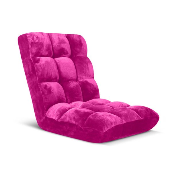 Floor Recliner Folding Lounge Sofa Futon Couch Folding Chair Cushion Apricot x4