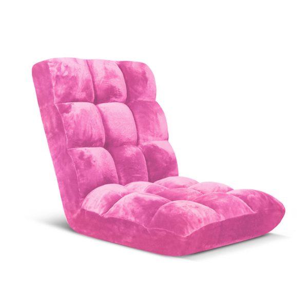 Floor Recliner Folding Lounge Sofa Futon Couch Folding Chair Cushion Purple x2