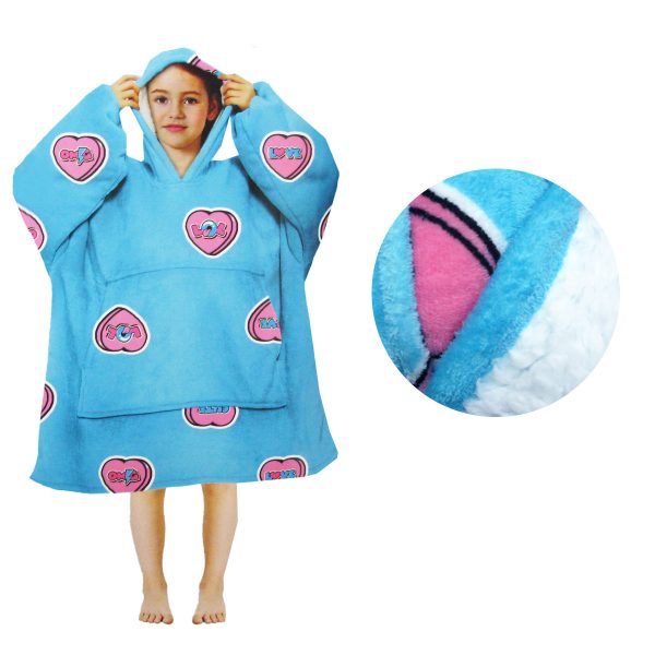 Girls Comfy Warm Blanket Hoodie with Sherpa Fleece Reverse – Avocado