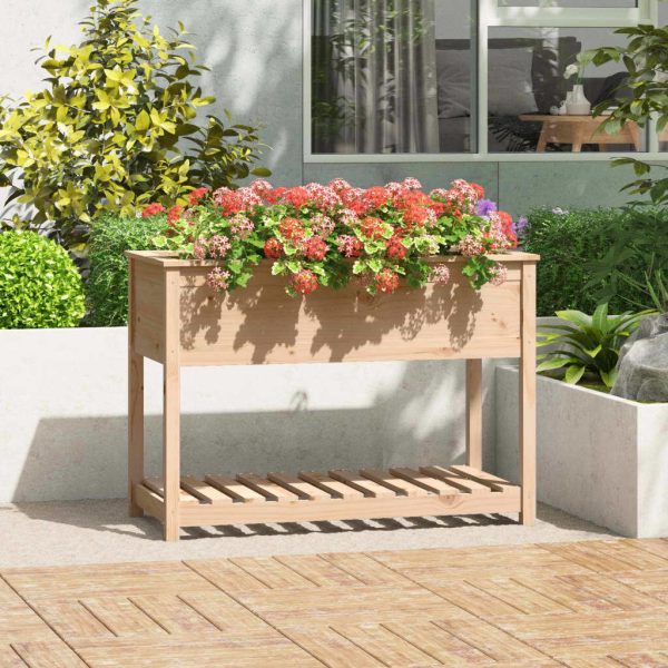 Planter with Shelf 54×34.5×81 cm Solid Wood Pine