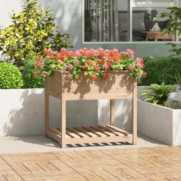 Planter with Shelf 54×34.5×81 cm Solid Wood Pine