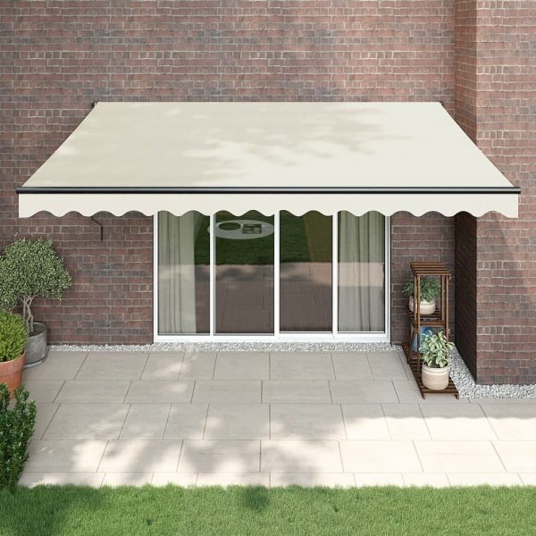 Retractable Awning Blue and White 3×2.5 m Fabric and Aluminium