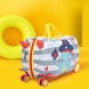 Kids Ride On Suitcase Children Travel Luggage Carry Bag Trolley Octopus