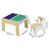 Kids Table And Chairs Building Blocks Set Toy Play Desk Study Wooden 3PCS