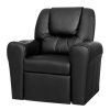 Kids Recliner Chair PU Leather Sofa Lounge Couch Children Armchair – Black