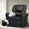 Kids Recliner Chair PU Leather Sofa Lounge Couch Children Armchair – Black