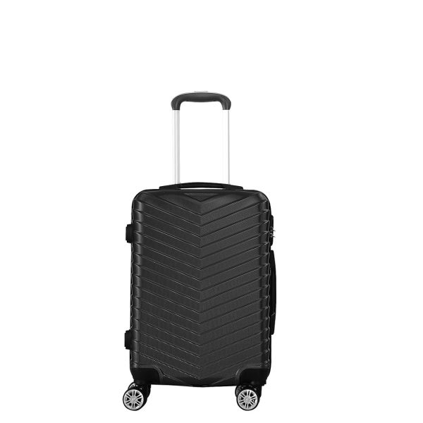 24″ Luggage Suitcase Trolley Travel Packing Lock Hard Shell Black