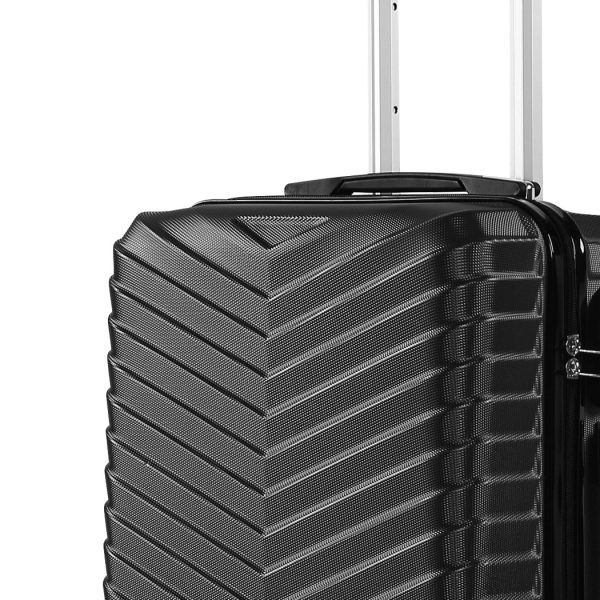 24″ Luggage Suitcase Trolley Travel Packing Lock Hard Shell Black