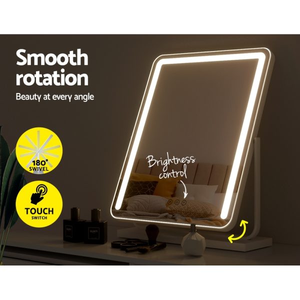 Makeup Mirror with Lights Hollywood Vanity Tabletop LED Mirrors 40X50CM – White