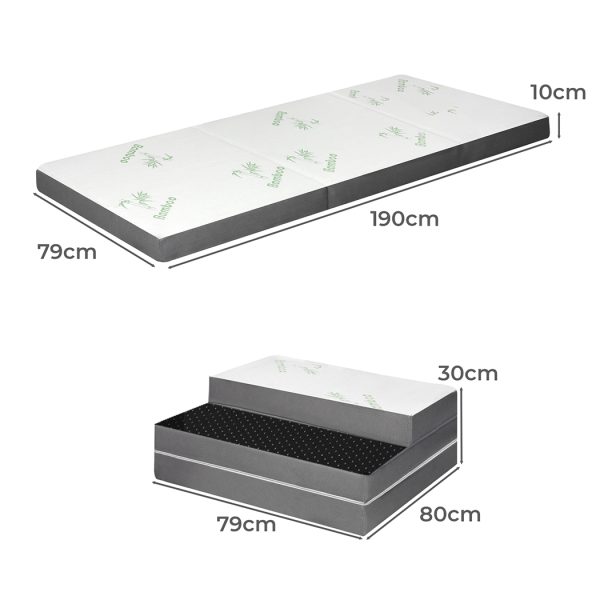 Folding Mattress Foldable Foam Bed Camping Floor Mat Cushion Pad 2B1S