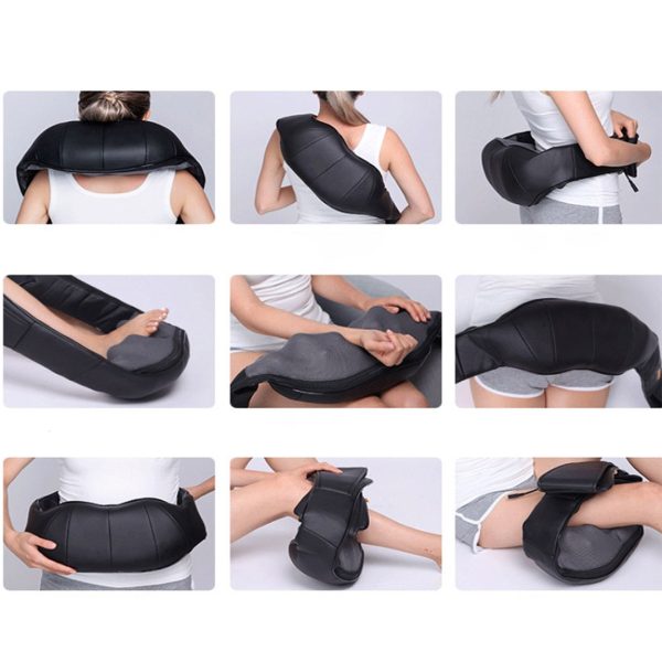 2X Electric Kneading Back Neck Shoulder Massage Arm Body Massager Black/White